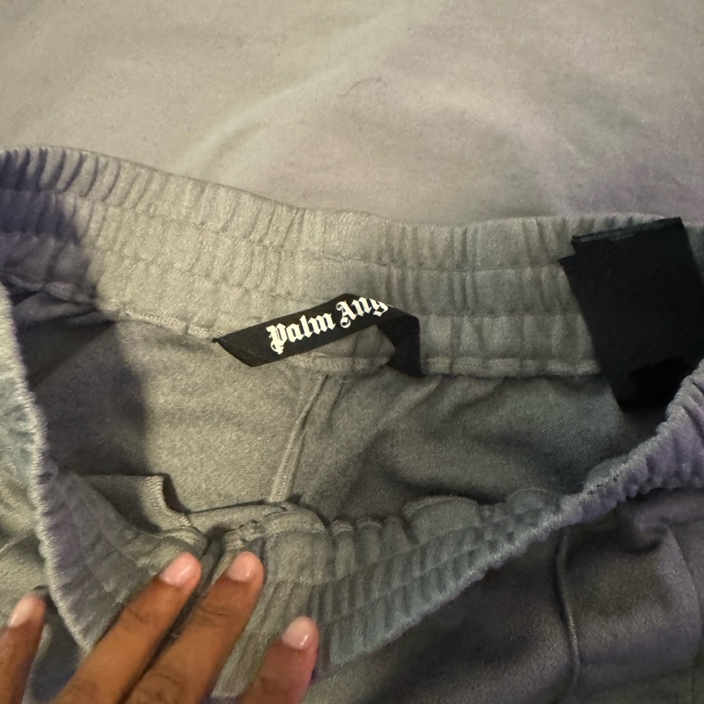 Palm Angels Gray Sweatpants with Elastic Waistband